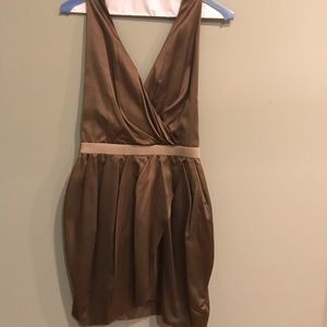 Bebe Chocolate Halter Mini Dress